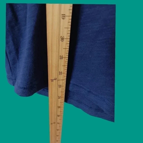 Karen Scott pocketed short sleeve blouse mediebal blue size PM - Picture 5 of 6